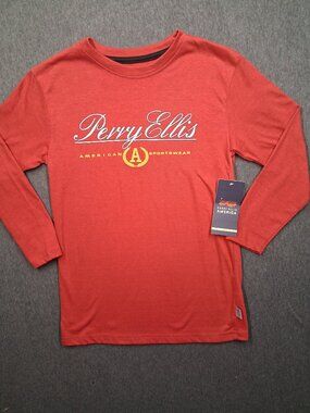Perry Ellis boys shirt size 10/12 red New with tags